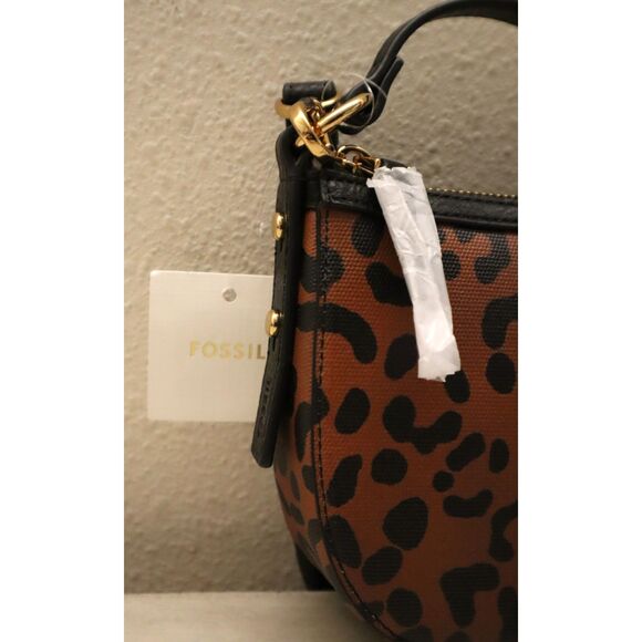 Fossil ZB11098234 Jolie Small Black/Leopard Print Crossbody/Shoulder Bag - Picture 3 of 16
